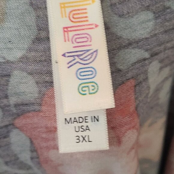 LulaRoe Women's Short Sleeve Knit Pullover Top Multi Colore Floral Size 3X - Picture 6 of 6